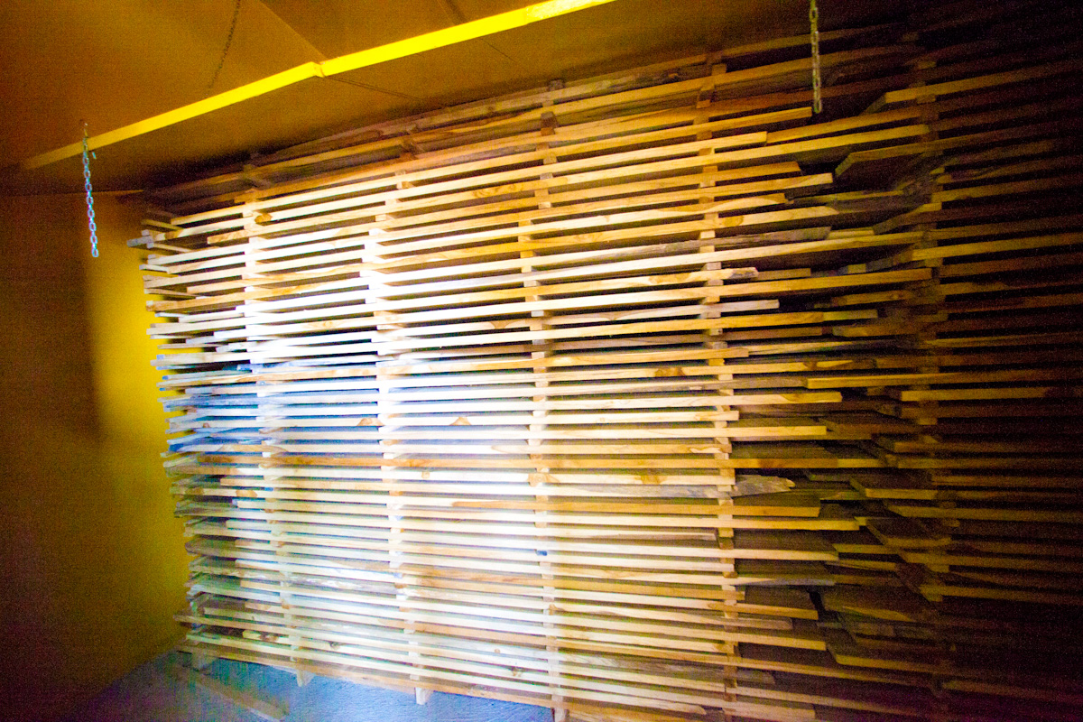 Tablas de madera secada en horno